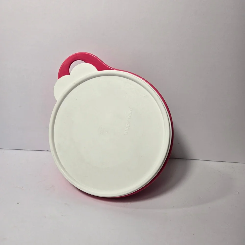 Tupperware Thatsa Jr Mixing Bowl 1.4L 6 Cup Pink with White Lid 3056E-4